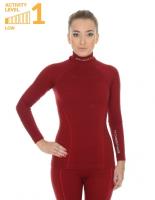 Brubeck Футболка женская дл.рукав Wool Merino 78% Бордо в Астрахани