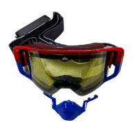 AiM Очки снегоходные с магнитной линзой и подогревом (PRO) 31-107 Accu Heated Red-Blue Glossy в Астрахани