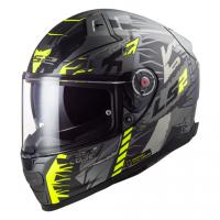 LS2 Мотошлем FF811 Vector II Techbot матовый серо-желтый в Астрахани