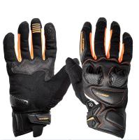 Sweep Перчатки кожаные+текстиль Hammer Black/Orange в Астрахани
