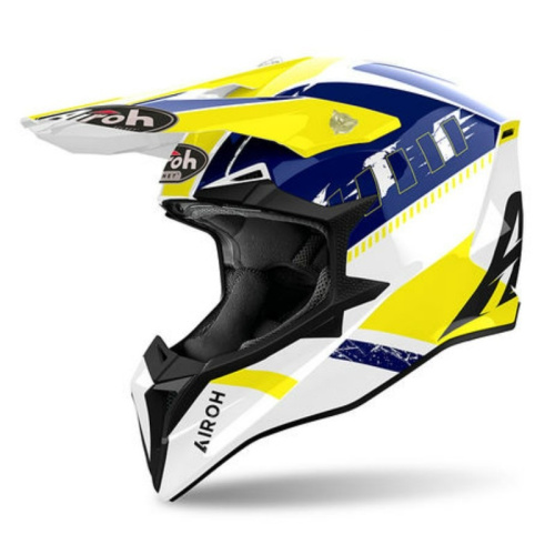 Airoh Мотошлем Wraaap Feel Yellow/Blue Gloss в Астрахани