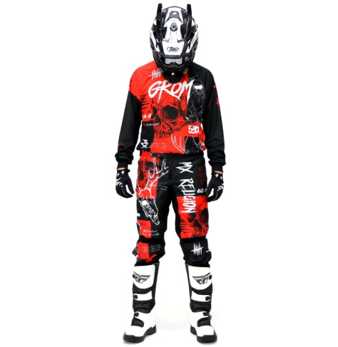 Grom Штаны кроссовые MX Religion red в Астрахани
