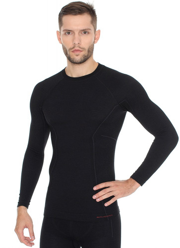 Brubeck Футболка мужская Active Wool Черный в Астрахани